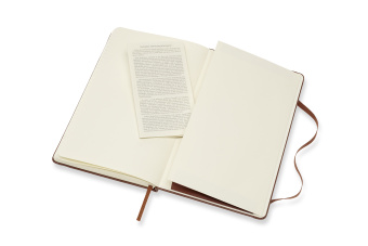 картинка Записная книжка Moleskine LEATHER (в линейку), Large (13х21см), коричневая от магазина Молескинов