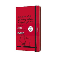 Еженедельник Moleskine Peanuts (2022), Large (13x21 см), красный