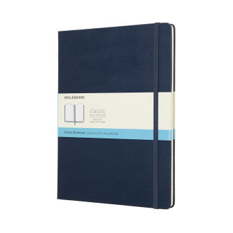 картинка Записная книжка Moleskine Classic (в точку), XLarge (19х25см), синяя от магазина Молескинов