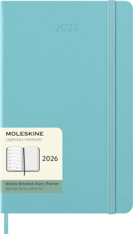 картинка Еженедельник Moleskine Classic 2026, Large (13x21 см), аквамарин от магазина Молескинов