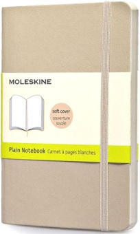 картинка Записная книжка Moleskine Classic Soft(мягкая обложка), нелинованная, Large (13х21см), бежевый B2B от магазина Молескинов