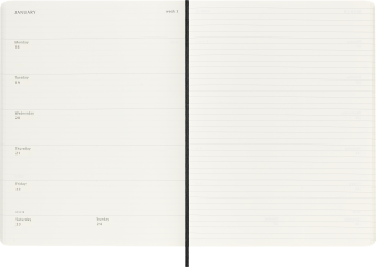 картинка Еженедельник 18 месяцев Moleskine Classic (мягкая обложка) (2026-2027), XLarge (19x25 см), черный от магазина Молескинов