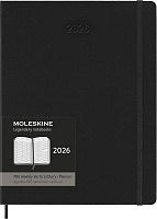 Еженедельник Moleskine Professional 2026 (верт.), XLarge (19x25 см), черный