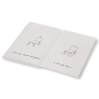 картинка Книга Moleskine,"100 стульев для 100 человек", Large (13х21см), белая, в мягкой обложке от магазина Молескинов